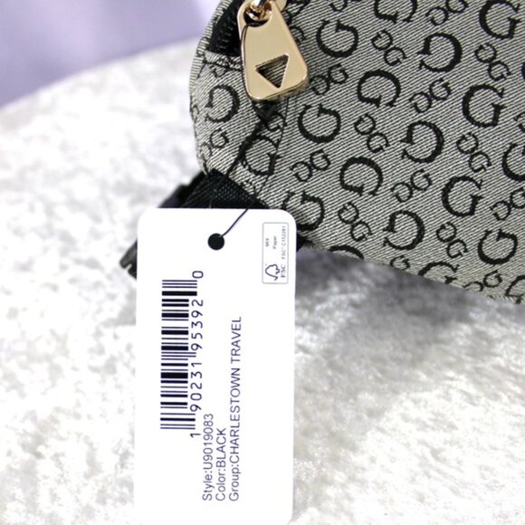 Guess Charlestown Travel Belt Bag Waist Pack – Black Logo Print - Picture 7 of 7
